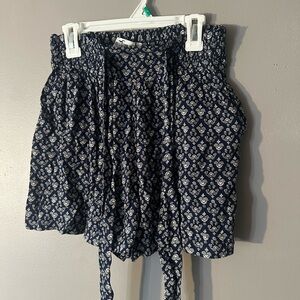 Hollister Dark Blue and White Floral Shorts